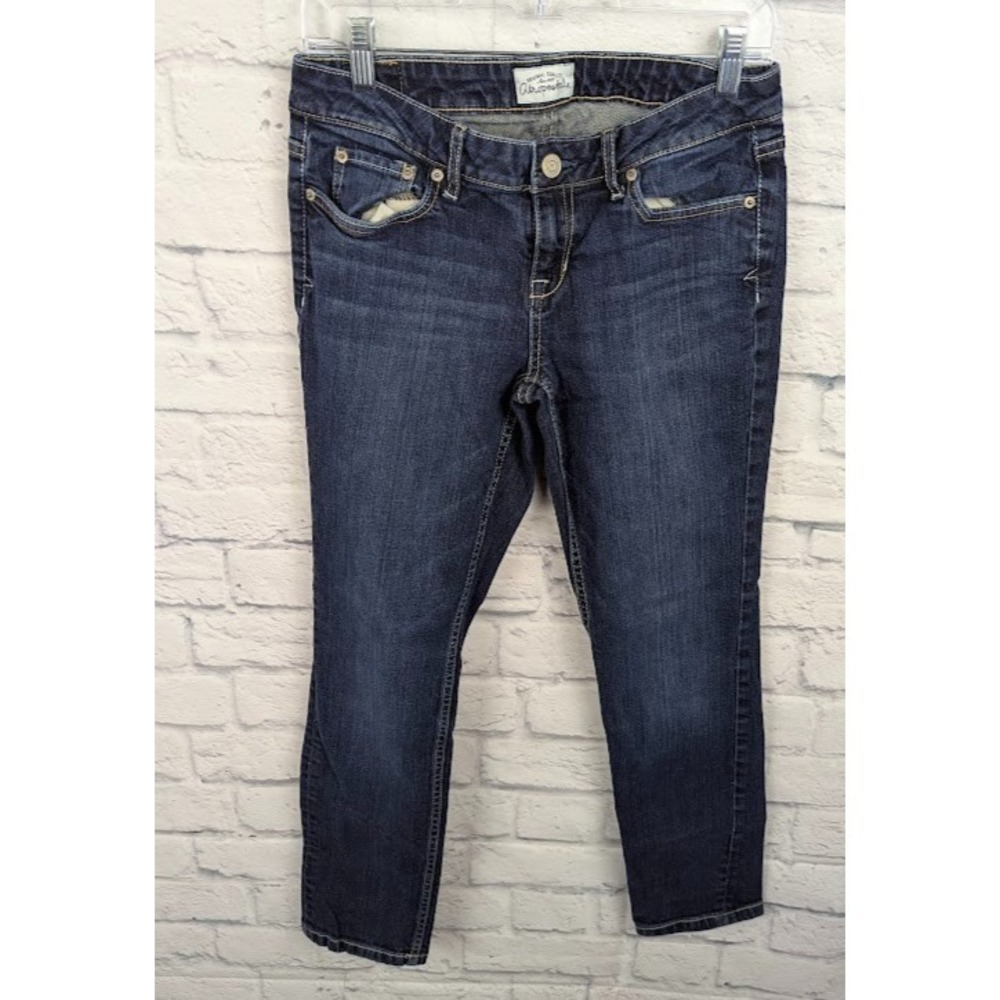 Aeropostale Bayla Curvy Juniors Skinny Jeans Stretch Dark Wash Size 7/8 Short - Picture 1 of 3